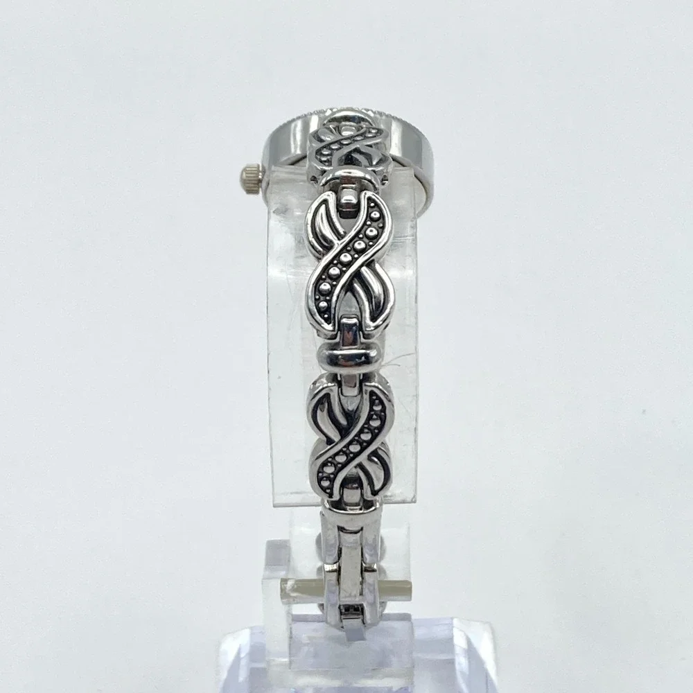Details Women's Watch 20mm Silver Tone Oval w/Extender New Battery 6.75